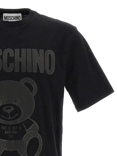 Shop Moschino Logo T-shirt In White/black