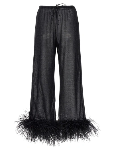 Shop Oseree Oséree 'lumiere Plumage' Pants In Black