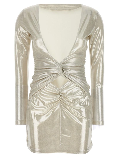 Shop Pinko 'vulcaia' Mini Dress In Silver