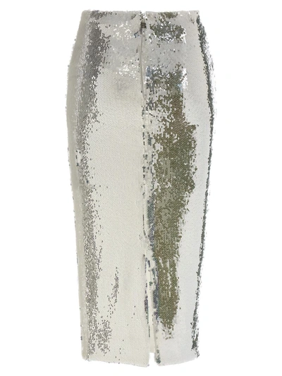 Shop Rotate Birger Christensen Rotate Sequin Midi Skirt In Silver