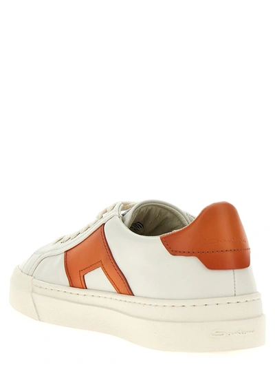 Shop Santoni 'double Buckle' Sneakers In Orange