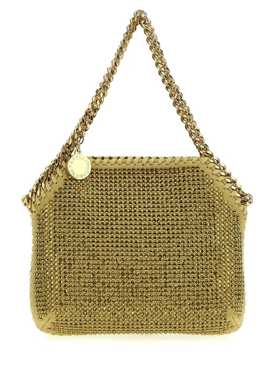 Shop Stella Mccartney 'mini Falabella' Shoulder Bag In Gold