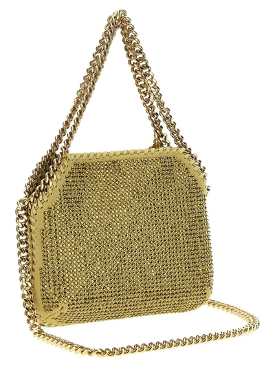 Shop Stella Mccartney 'mini Falabella' Shoulder Bag In Gold