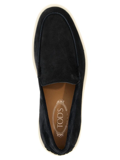 Shop Tod's 'pantofola' Loafers In Blue