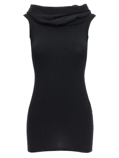 Shop Wardrobe.nyc Mini Off Shoulder Dress In Black