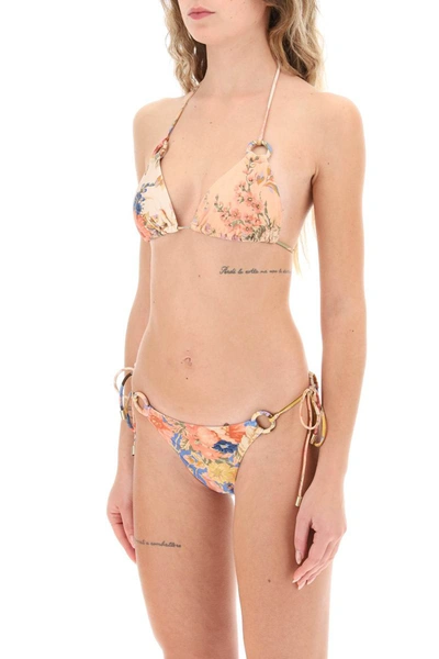 Shop Zimmermann August Spliced Bikini Set In Beige