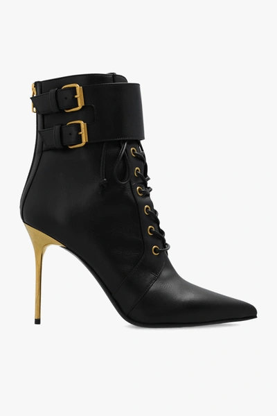 Shop Balmain Black ‘uria' Ankle Boots In New