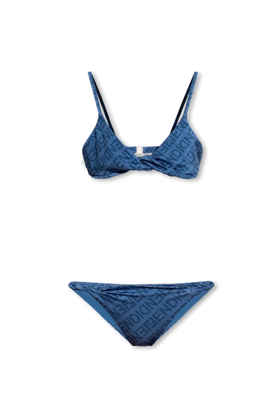 Shop Fendi Blue Bikini With Monogram In New