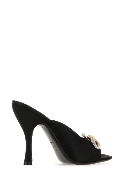 Ferragamo Elegant Satin Flats With 10.5 Cm Heel For Women In Black