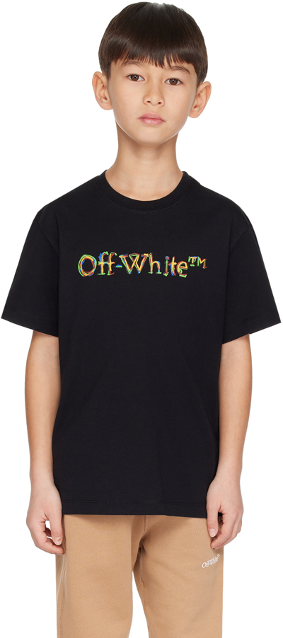 Shop Off-white Kids Black Sketch T-shirt In Black Multicolor