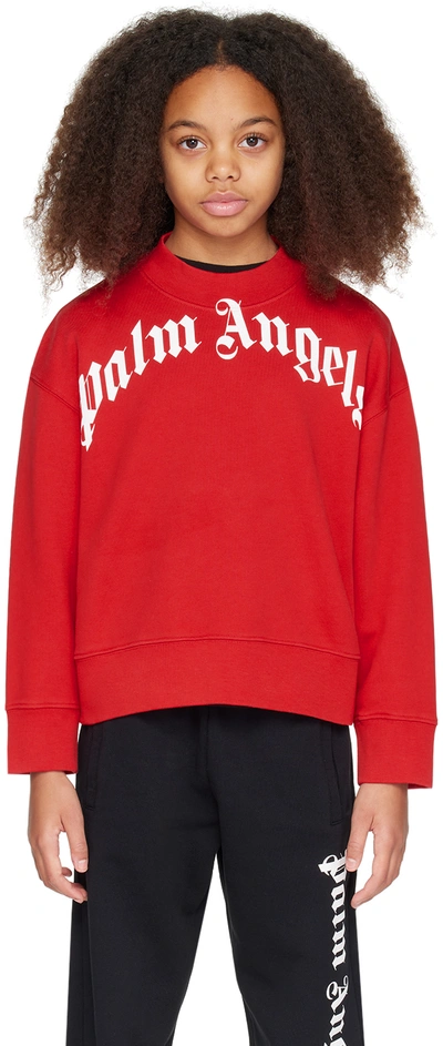 Shop Palm Angels Kids Red Classic Sweatshirt In Red White