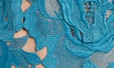 Adelyn Rae Wanda Floral Lace Puff Sleeve Dress In Teal