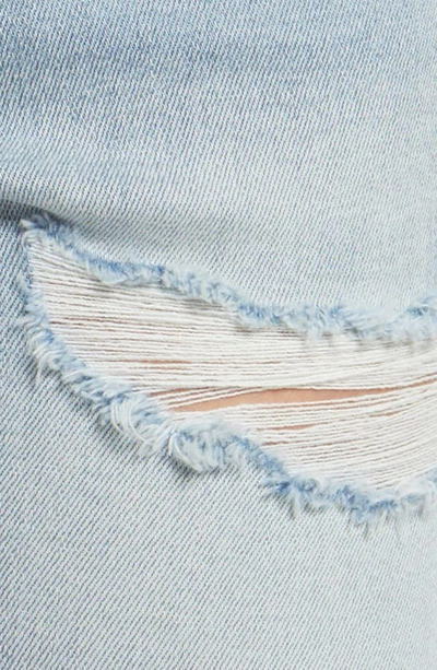 Vigoss Ace Ripped High Waist Denim Bermuda Shorts In Light Wash