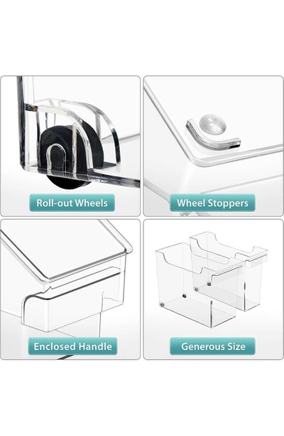 Sorbus Set Of 2 Wheeled Organizer In Clear