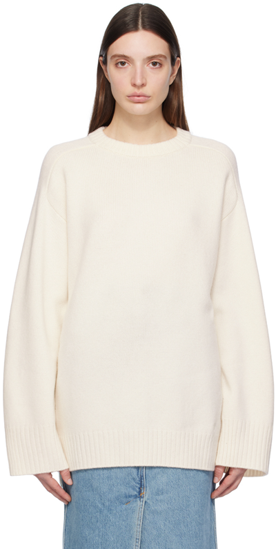 Shop Loulou Studio Off-white Safi Sweater In Ivory