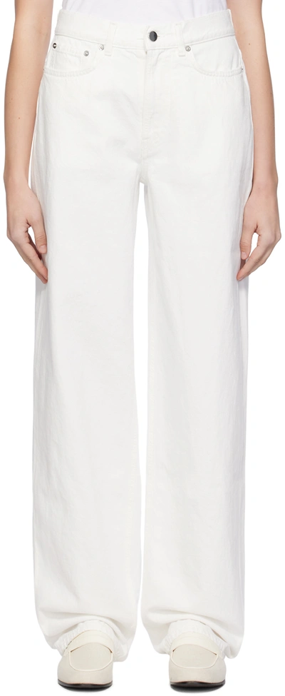 Shop Loulou Studio White Samur Jeans In Ivory