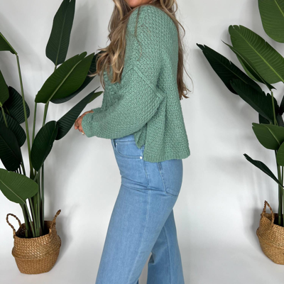 Shop Free People Changing Tides Sweater In Green