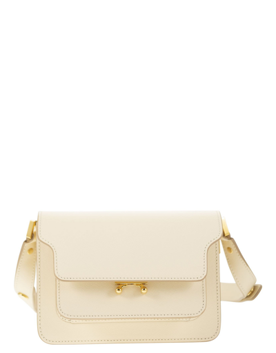 Shop Marni Designer Handbags Trunk - Calfskin Mini Bag In Blanc