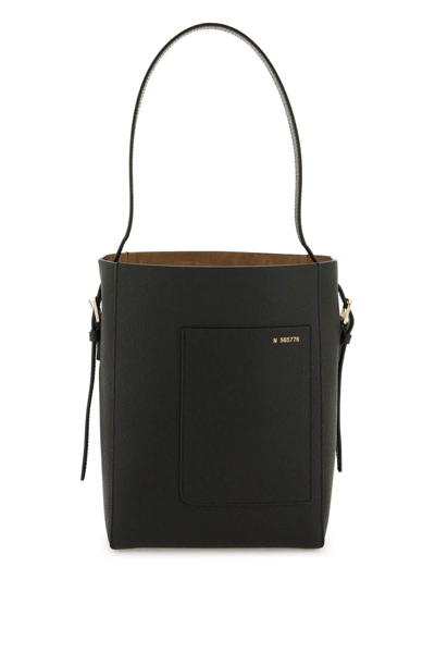 Shop Valextra Soft Mini Bucket Bag In Black