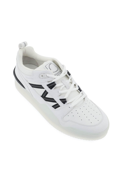 Shop Moncler Pivot Sneakers In White,black,grey