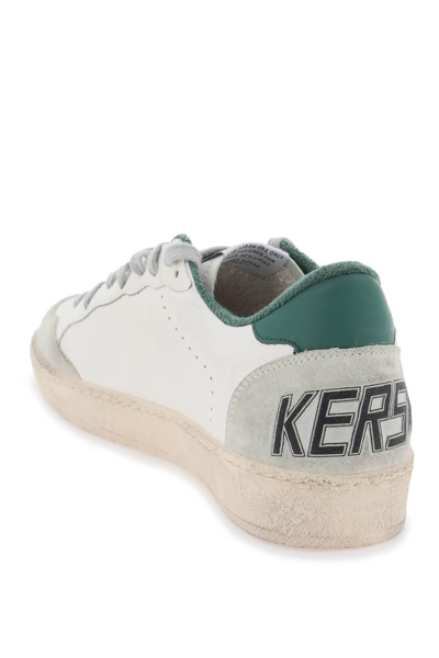 Shop Golden Goose Ball Star Sneakers In White,green