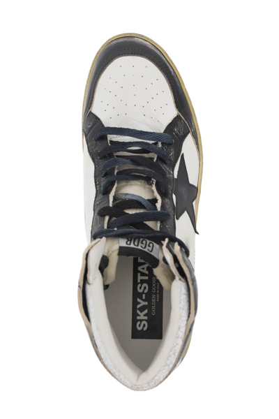 Shop Golden Goose Sky-star Hi-top Sneakers In White,black
