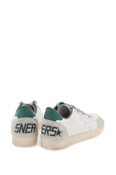 Shop Golden Goose Ball Star Sneakers In White,green