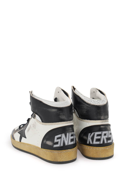 Shop Golden Goose Sky-star Hi-top Sneakers In White,black