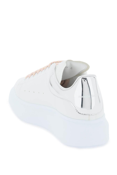 Shop Alexander Mcqueen Oversize Sneakers In White,silver