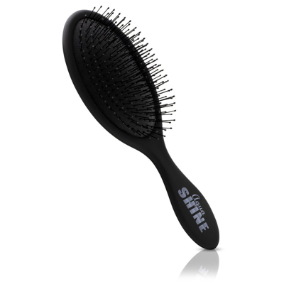 Shop Iso Beauty Aquashine Wet & Dry Soft-touch Paddle Hair Brush In Black