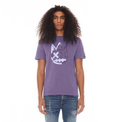 Shop Cult Of Individuality Shimuchan Brushed Logo Short Sleeve Crew Neck Tee 26/1's In Iris In Purple