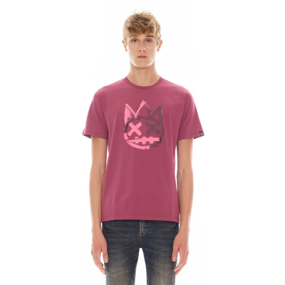 Shop Cult Of Individuality Shimuchan Brushed Logo Short Sleeve Crew Neck Tee 26/1's In Cabernet In Pink