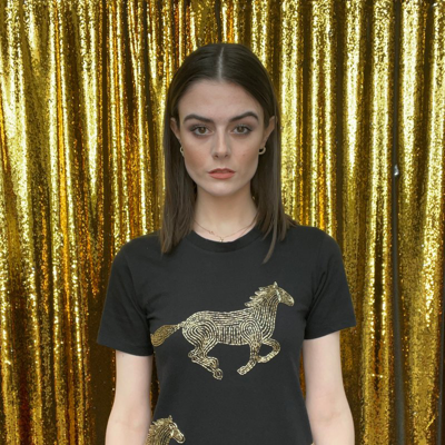 Shop Any Old Iron Black Horsey Horsey T-shirt