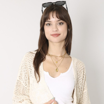 Shop Anna-kaci Womens Short Embroidered Lace Kimono Crop Cardigan With Half Sleeves In Brown