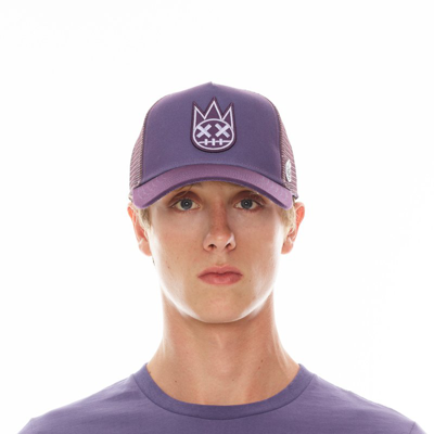 Shop Cult Of Individuality Clean Logo Mesh Back Trucker Curved Visor In Iris In Purple