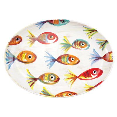 Shop Vietri Pesci Colorati Oval Platter In White