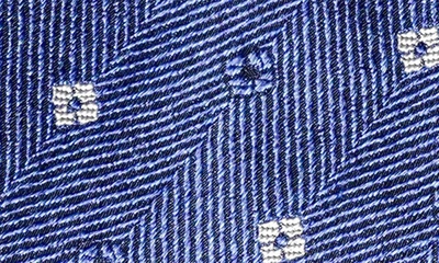 Shop Jack Victor Bethune Floral Herringbone Silk Tie In Blue