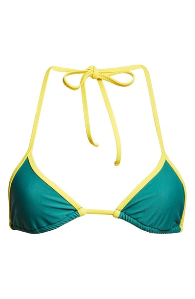 Shop Miaou Jo String Triangle Bikini Top In Pine