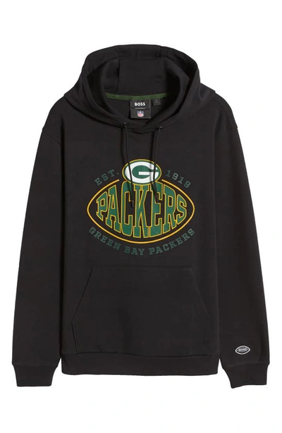 Shop Hugo Boss X Nfl Touchback Graphic Hoodie In Green Bay Packers Black