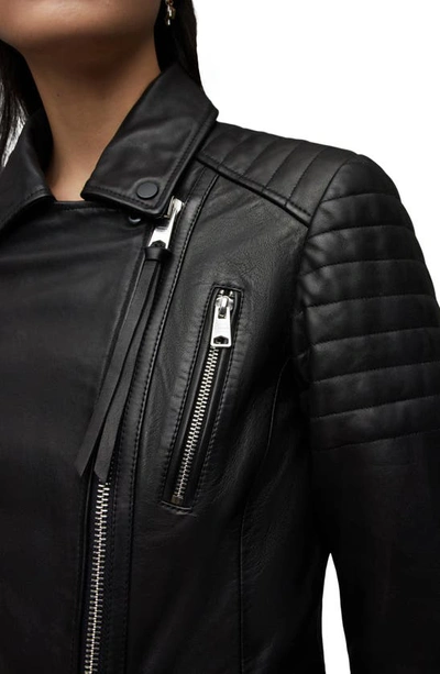 Shop Allsaints Leoni Leather Biker Jacket In Black