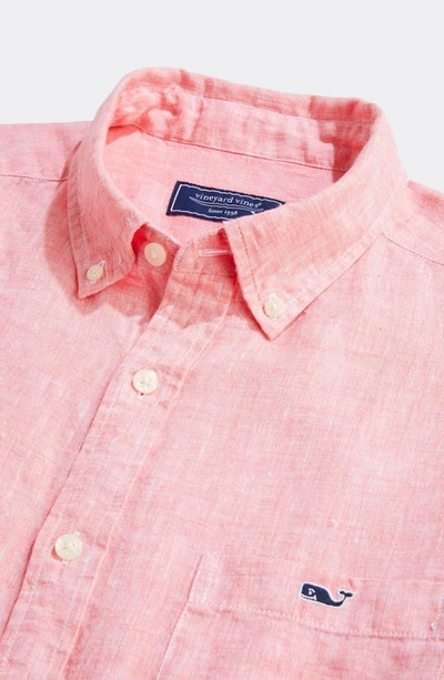 Shop Vineyard Vines Linen Button-down Shirt In Linen Passion Fruit