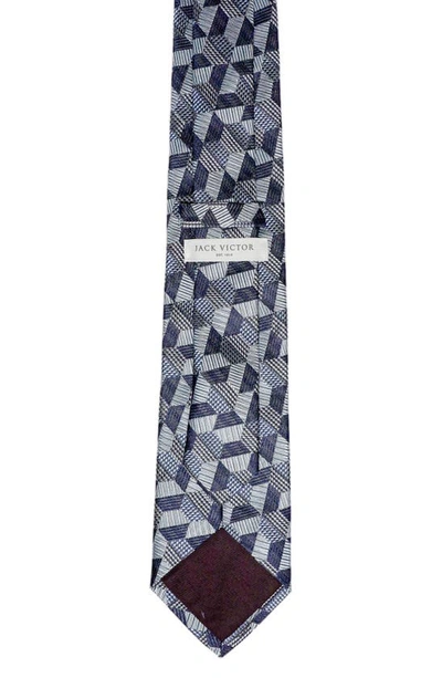 Shop Jack Victor Holton Jigsaw Silk Tie In Blue