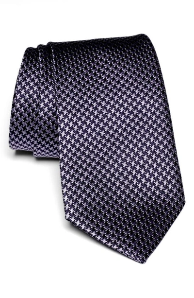 Shop Jack Victor Forden Houndstooth Silk Tie In Purple