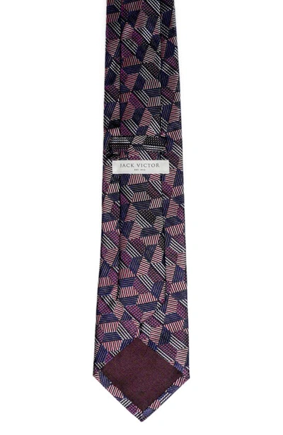 Shop Jack Victor Holton Jigsaw Silk Tie In Purple