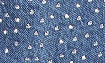 Shop Good American Good Ease Crystal Embellished Wide Leg Jeans In Indigo592