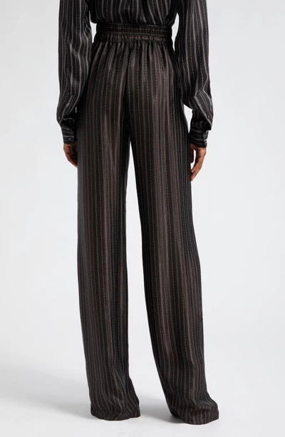 Shop Ramy Brook Anahi Variegated Stripe Pants In Black Combo Striped Twill