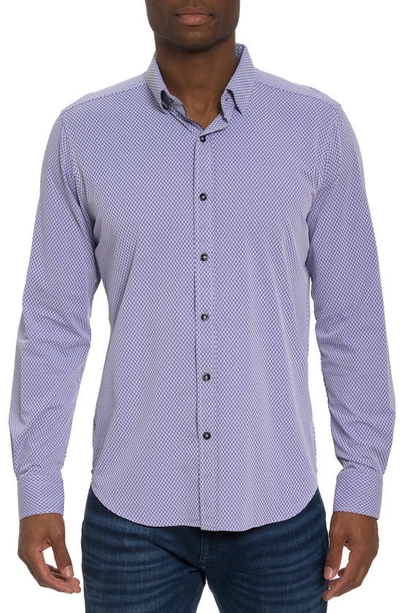 Shop Robert Graham Tocci Stretch Button-up Shirt In Purple
