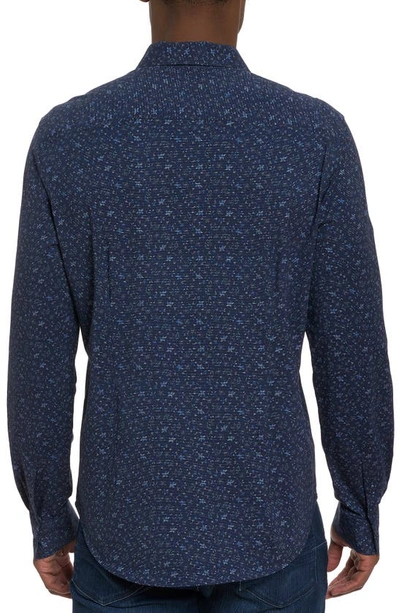 Shop Robert Graham Schneider Knit Button-up Shirt In Navy