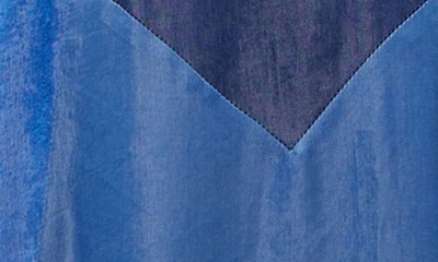 Shop Ciebon Evita Patchwork Long Sleeve Dress In Blue Multi