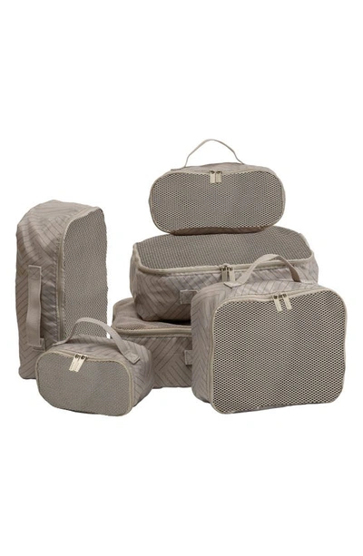 Shop Champs Set Of 6 Packing Cubes In Off-white